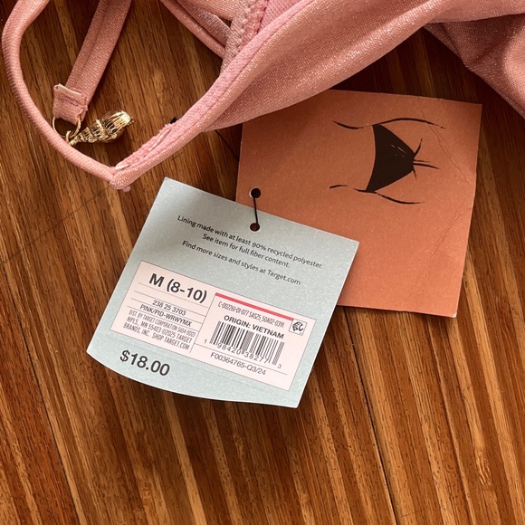 NWT Shade & Shore Blush Pink Tie-Side Bikini Bottoms - Picture 3 of 4